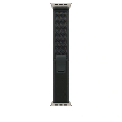 Afbeelding van Apple Watch Strap 49mm Natural Titanium Finish Black Trail Loop M/L (145 220mm)