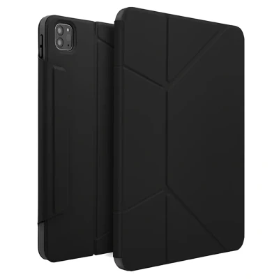 Afbeelding van Apple iPad Air 4 (2020) Hoes: Uniq Ryze Case Bookcase Midnight Black TPU Tablet Hoezen
