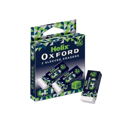 Afbeelding van Helix Oxford Geo Twin Pack Erasers Groen (102701)