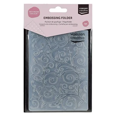 Afbeelding van Vaessen Creative Embossing Folder, Wijnstok Patroon 14,5x4,8x0,5 cm, 1 Eenheid, voor Verjaardag, Geboorte, Kerstkaarten en Papier Ambachten