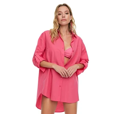 Afbeelding van Trendyol Roze Geweven Strandshirt Tbess22Go0664