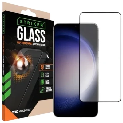 Afbeelding van Striker D3O Xtreme Impact Glass Screen Protector Black Frame Samsung Galaxy S22 5G/S23 5G