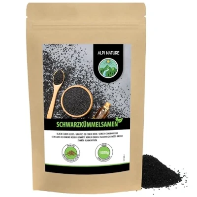 Afbeelding van zwarte komijn geheel (1 kg), komijnzaad, 100% natuurlijk, zonder toevoegingen, veganistisch