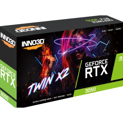 Afbeelding van INNO3D N30502 08D6 1711VA41 GeForce RTX 3050 Twin X2 V2, 8GB GDDR6, 128 bit, 1777, 14Gbps, 1xDP+HDMI