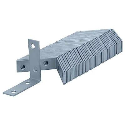 Afbeelding van HELPMATE 48 stuks stoelhoeken 50 x 15 mm hoekverbindingen gegalvaniseerd &amp; blauw gepassiveerd meubelhoek met uitstekende corrosiebescherming, stabiel en duurzaam eenvoudige montage
