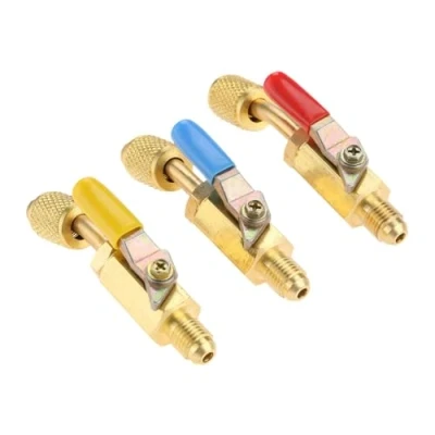 Afbeelding van Aupoko Airconditioning Koelmiddel Hoekige Compacte Kogelkraan 1/4 &#039;&#039;SAE, R410A R134A R12 R22 AC HVAC en naar Sluitklep, Past voor R502 Oplaadslangen