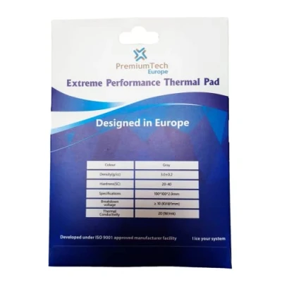 Afbeelding van PremiumTech Professionele thermische pad met extreme prestaties 20 W/MK warmtegeleiding, ideaal voor high end GPU of CPU, maat XXL 100 x mm (2 mm)