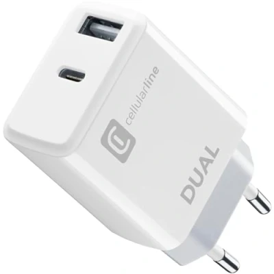 Afbeelding van cellularline Dual Charger iPhone 8 of Later