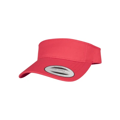 Afbeelding van Flexfit Yupoong Gebogen vizier voor dames en heren, uniseks, zonneklep met klittenbandsluiting, rood, One size