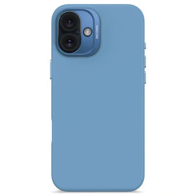 Afbeelding van Apple iPhone 16 Plus MagSafe Hoesje Siliconen en TPU (zacht) Decoded Softcase/Backcover Lichtblauw Telefoonhoesje