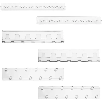 Afbeelding van Belle Vous 6 Pak Doorzichtig Acryl Ketting Sieraden Houders Set van Zelfklevende Muur Gemonteerde Haken &amp; Pinnen Hangende Display voor Kettingen, Ringen, Armbanden Oorbellen Opslag Houder