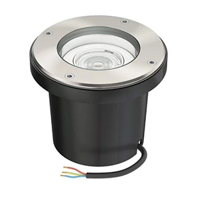 Afbeelding van ledscom.de Grondinbouw armatuur BOFU voor buiten zwenkbaar roestvrij staal rond IP67 150mm Ø incl. LED lamp (warm wit, 5,4W, 510lm, 50)