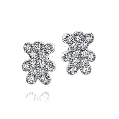 Afbeelding van Orphelia ZO 7352 Oorsteker Bear Zilver 925 Zirkonia 7 mm