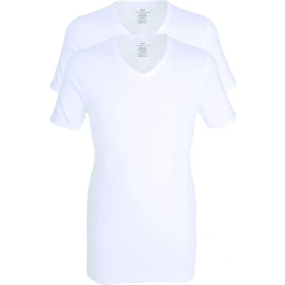 Afbeelding van Gotzburg heren T shirts slim fit V hals (2 pack) fine rib wit Maat: XL