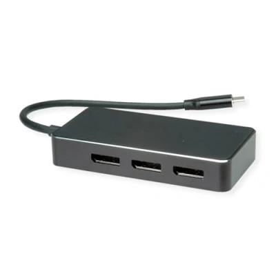 Afbeelding van Value USB Multi Display Adpt. Type C (USB C, 10 cm), Data + Video Adapter, Zwart