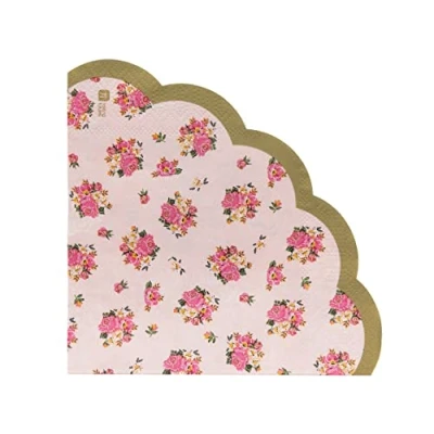 Afbeelding van Talking Tables Pack van 50 mooie bloemen servetten voor middagthee verjaardagsfeestje babyshower bruiloft en jubileum, decoupage echt heerlijk assortiment, papier, roze, 33 cm