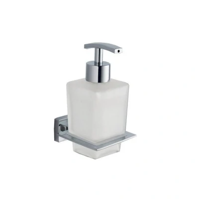 Afbeelding van Zeepdispenser Sapho Apollo Hangend 15.6x8 cm Melkglas / Chroom