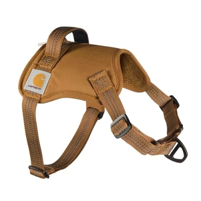 Afbeelding van Carhartt Nylon eend anti trek hondenharnas, volledig verstelbaar hondenharnas met snelhandgreep en reflecterende accenten, bruin, medium