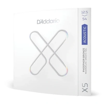 Afbeelding van D&#039;Addario Gitaarsnaren XS Phosphor Bronze Coated Akoestische XSAPB12554 Maximale levensduur met glad gevoel en uitzonderlijke toon Voor 6 snarige gitaren 12.5 54, Light Plus