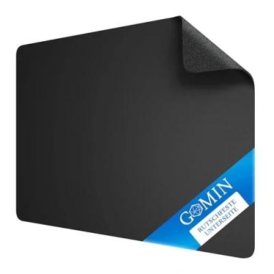 Afbeelding van Gomin muismat 44 x 35 cm gaming antislip en waterdicht naadloze randen verbetert snelheid precisie, voor pc, kantoor, laptop, computer zwart
