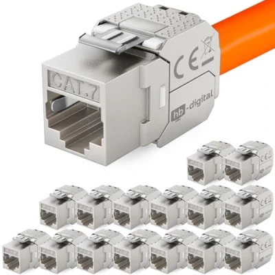 Afbeelding van hb digitale 16X Keystone RJ 45 Cat.7 de schakelaar LSA van isolatieverplaatsing aan RJ45 contactdoos STP 1000MHz 10.000Mbit/s voor het netwerkflard gegevenscontactdoos Ethernet LAN kabel