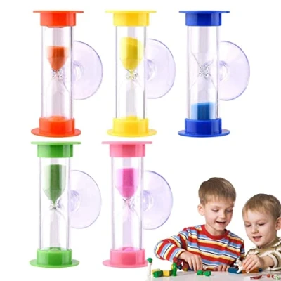 Afbeelding van Teksome Zandloper Timing klok met zuignap zandloperset, 2/3 minuten timer voor tandenpoetsen, spelletjes, klaslokaal, kinderen, keuken, kantoor