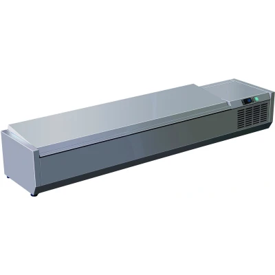 Afbeelding van Koel opzetvitrine RVS deksel 9x 1/3GN (H)28x(B)200x(D)39,10
