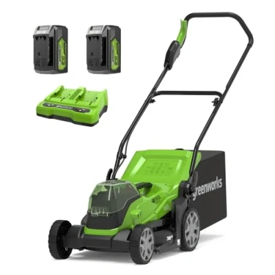 Afbeelding van Greenworks grasmaaier 2 x 24 volt met 2x 4ah batterij en dual lader G24X2LM36K4X