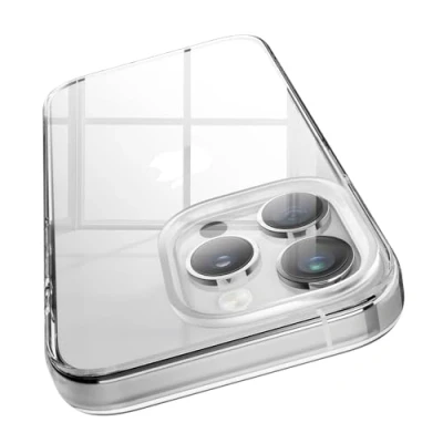 Afbeelding van elago hybride transparante hoes, compatibel met iPhone 15 Pro, kristalhelder, PC + TPU technologie, Amerikaanse militaire valbescherming, verminderde vergeling (transparant)