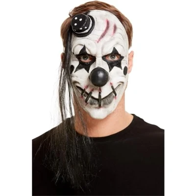 Afbeelding van Smiffys Eng clown latex masker, wit, Halloween cirque sinistere verkleedkleding, verkleedmaskers