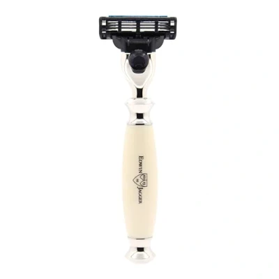 Afbeelding van Edwin Jagger R357AMZ Klassiek Scheermes Mach 3 Met Synthetisch Handvat, Vernikkeld, Handmatig En Herbruikbaar Voor Mannen Vrouwen Scheercrème Of Zeep