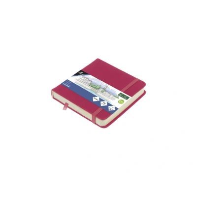 Afbeelding van Schetsboek Kangaro 12x12cm ruby PU HC 80 vel 140gr roomwit met elastie