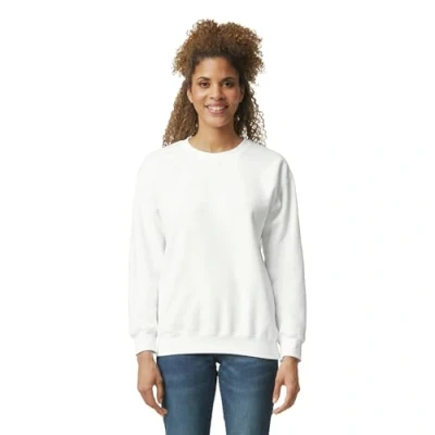 Afbeelding van Gildan heren Fleece sweatshirt met ronde hals, stijl G18000, Wit, M