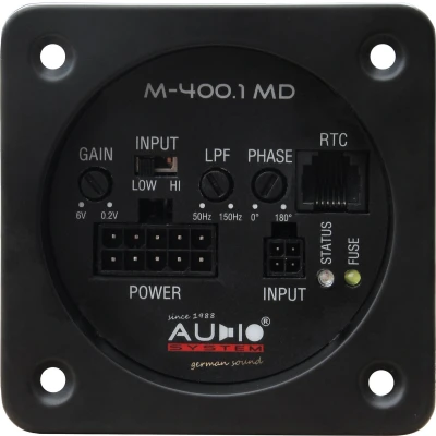 Afbeelding van Audio System M400.1MD mono block versterker 400 watts RMS 2 ohms voor kist terminals