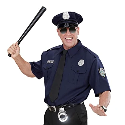 Afbeelding van Widmann Politie &amp; Detective Kostuum New York American Cop Man blauw One Size Carnavalskleding Verkleedkleding