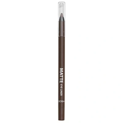 Afbeelding van GOSH 014 Chocolate Brown Matte eyeliner in bruin, crèmige zachte textuur voor eenvoudig aanbrengen en hoge dekking, ideaal smokey eyes, perfect bij mascara, veganistisch parfumvrij.