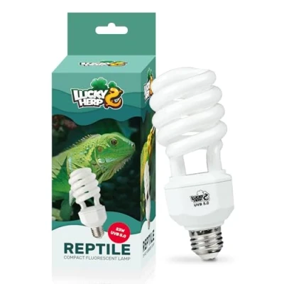 Afbeelding van LUCKY HERP UVB lamp terrarium 23 W, reptielenlamp UVA 150, compacte E27 5.0, geschikt voor schildpadden, kippen, honden, bartagamen en andere amfibieën reptielen