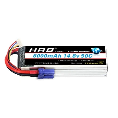 Afbeelding van HRB LiPo accu 6000mAh 14.8v 50C 4S EC5 plug voor FPV race quadcopters Diverse racewagens helikopters vliegtuigen en modelboten