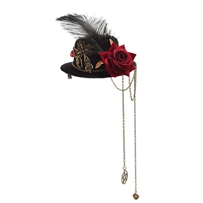 Afbeelding van GRACEART Steampunk Mini Hoed Hoofddeksels Kleine Victoriaanse Halloween Hoofdtooi Accessoire, H, S