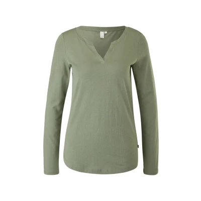 Afbeelding van QS À Manches Longues AU Style SOIGNÉ Longsleeve, Dames, Maat: Small, Khaki oliv