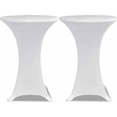 Afbeelding van Statafelhoes Stretch Ø80cm Wit (2 stuks)