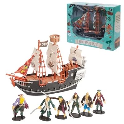 Afbeelding van TWIDDLERS Piratenschip met Speelfiguren Interactief Speelset voor Kinderen en Piratenliefhebbers