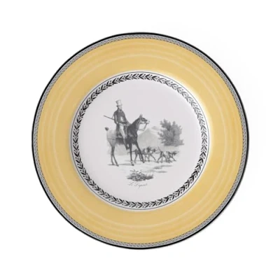 Afbeelding van Villeroy &amp; Boch Audun Chasse dinerbord, 27 cm, premium porselein, wit/grijs/geel