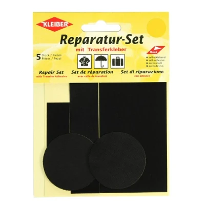 Afbeelding van Kleiber set van 5 zelfklevende reparatiestukken voor bekleding nylon, zwart