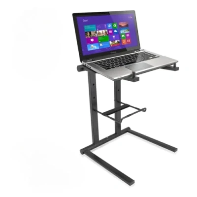 Afbeelding van Pyle Laptopstandaard Opvouwbare Laptop Stand DraaGBare Laptophouder Secundair Accessoireblad voor iPad, Tablet, DJ mixer, Gaming Inclusief Tas