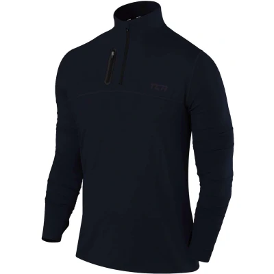 Afbeelding van TCA Men&#039;s Fusion Pro Quickdry Long Sleeve Half Zip Running Shirt Navy Blazer/Navy Blazer, Large