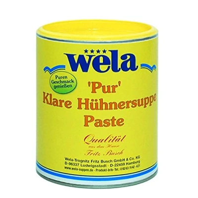 Afbeelding van Helder kippensoep &#039;Pur&#039; wela 1/1 blikje, kippenbouillon pasta voor 40 l,