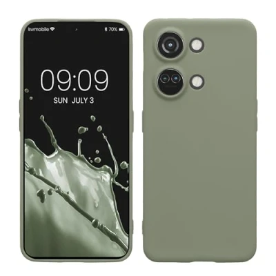 Afbeelding van kwmobile telefoonhoesje geschikt voor OnePlus Nord 3 5G Hoesje smartphone Precisie camera uitsnede In grijsgroen