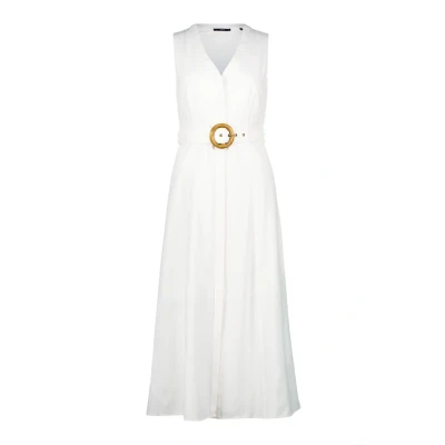 Afbeelding van zero MIDI MIT GÜRTEL Blousejurk, Dames, Maat: 34, Brilliant white