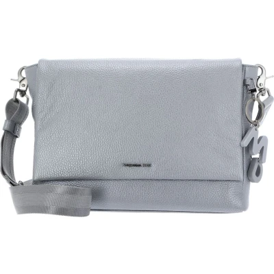 Afbeelding van MANDARINA DUCK Leren Schoudertas Mellow Lux Messenger Snow Zilverkleurig